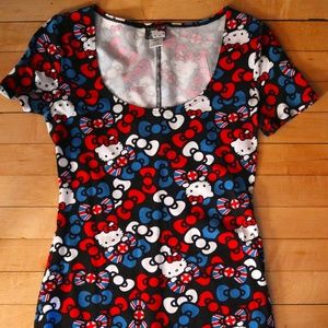 Hello Kitty England Flag Bodycon Dress